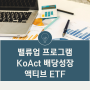 밸류업 프로그램 ETF - KoAct 배당성장액티브 ETF 확인해보기