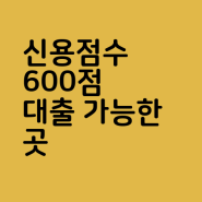 신용점수 600점 대출 가능한 곳 탐색