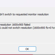 Switching to resolution 1600x900 failedScreen: DX11 could not switch resolution (1600x900 fs=0 hz=0)