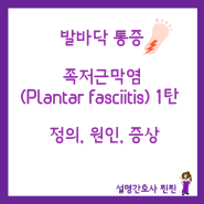 [발바닥 통증] 족저근막염(Plantar fasciitis) 1탄 : 정의, 원인, 증상