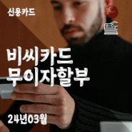 BC비씨카드 무이자할부 - 24년3월 업종별 안내 / 부분무이자할부