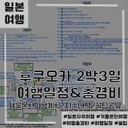 일본 후쿠오카 겨울온천 자유여행 2박3일 일정 & 총경비 정리 (feat. MBTI 파워J의 여행계획표ㅋㅋ)
