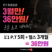 영통PT 운동초보패키지 3월만 36만원 휘트니스클럽S 망포점