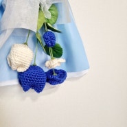 다이소) 튤립 뜨개질 꽃다발 만들기(코바늘)