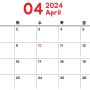 2024년 4월 달력파일 심플무료달력(첨부파일, 비번없음)