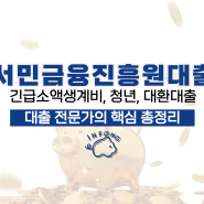 서민금융진흥원대출 긴급소액생계비 청년 대환 신청 총정리