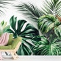 [크레용벽지] 열대식물 야자수 나뭇잎 자연 인테리어 뮤럴 포인트 디자인 벽지 & 롤스크린