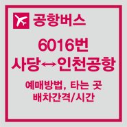 사당역에서 인천공항 가는 방법 , 공항버스 6016 예매방법 시간 타는 곳