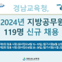 경남교육청, 2024년 지방공무원 119명 신규 채용