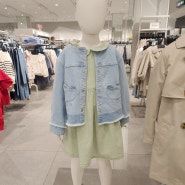 [H&M 키즈] 4세 여아 플라워 포켓 데님 재킷 청자켓 구매후기!+착용샷