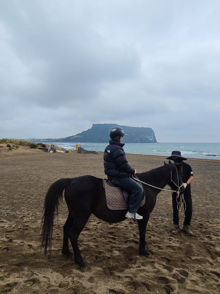 제주 성산일출봉 해변에서 즐기는 승마 "졸띠해변승마"