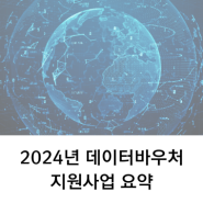 2024 데이터바우처 지원사업 요약