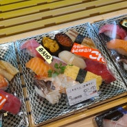 후쿠오카 이와타와 백화점 푸드코트 닷사이 초밥 해산물 와규