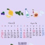 02_2024년 3월 & 4월 달력 아이폰/갤럭시 배경화면