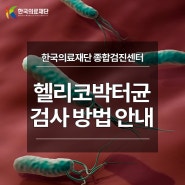 한국의료재단 종합검진센터 헬리코박터균 감염 경로, 검사 방법(영등포위내시경)