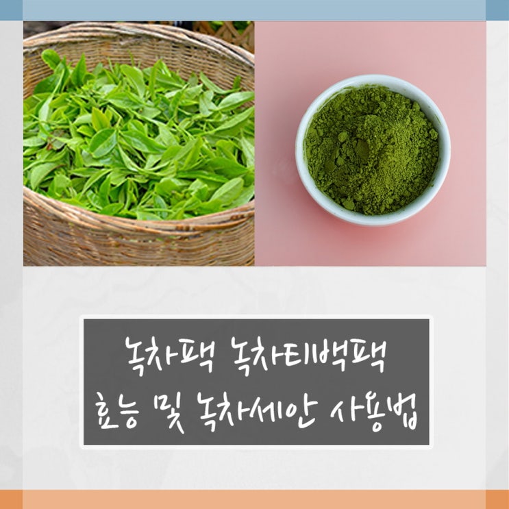 녹차팩 녹차티백팩 효능 및 녹차세안 사용법 : 네이버 블로그