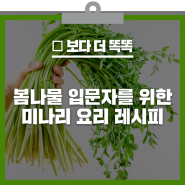 봄나물 입문자를 위한, 미나리 효능 및 미나리 삼겹살 김밥 요리 레시피
