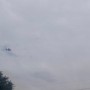 회사 위 하늘을 날고 있는 공군 CN-235 수송기