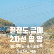 [반값 급매]- 칠천도 대곡리 땅 급매, 2차선변 토지 50만 원, 시세 반값 매물.