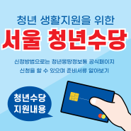 서울 청년수당 신청방법 참여자격 소득 취업 요건 정보