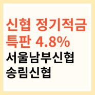 신협 정기적금 특판 (서울남부신협 - 4.8%, 송림신협)