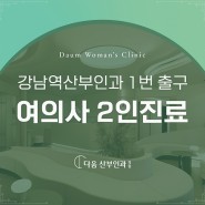 강남역산부인과 추천여의사 2인 진료