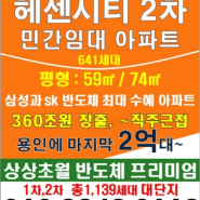 용인남곡 : 동원 베네스트 헤센시티2 예비임차인 모집