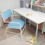 파스텔컬러 예쁜의자 인테리어 의자 테이블, 퍼프로드 빅스낵체어 유테이블로 책상꾸미기