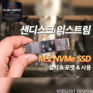 샌디스크 익스트림 M.2 NVMe SSD 설치, 포맷, 벤치마크 및 사용기