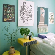 침실 식물과 그림 액자로 채운 식집사의 작은방 인테리어!