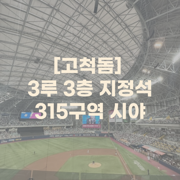 [고척돔] 고척 3루 3층 지정석 315구역 [직관|후기|시야] : 네이버 블로그