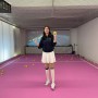 가로수길 락테니스 핑크 코트 스크린 테니스에서 실내연습