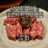 고양 성사동 맛집 고급 소고기한정식 프리미엄육회 우화