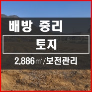 [배방토지] 배방읍 중리 보전관리 , 2차선도로에서 100미터 안쪽 단독주택, 노인복지시설, 교회 가능한 보전관리지역, 평평한 토지