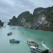 베트남 여행 하롱베이 키스 바위 화암동굴 티톱섬 투어 선상 음식 종류