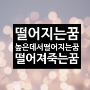 떨어지는꿈 높은데서떨어지는꿈 떨어지는꿈해몽