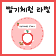 (무료공유) 유치원/어린이집 딸기체험 라벨 공유