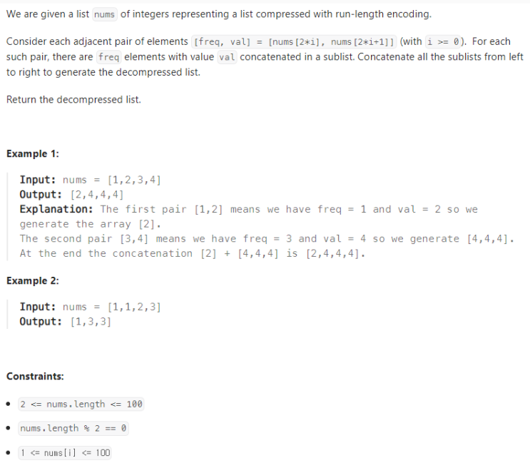 JAVA_LeetCode 1313_Decompress Run-Length Encoded List : 네이버 블로그