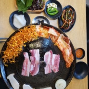 파김치가 맛있는 생삼겹 맛집 '싹쓰리솥뚜껑삼겹살 양주고읍점' : 경기 양주