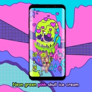 [YEAH] 네온 녹핑크 해골 아이스크림 : 라임맛 Neon green pink skull ice cream💚💗
