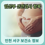 인천 서구 보건소 임산부 산전검사(모성검사) 금식/검사항목