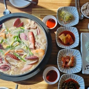 영종도해물칼국수 구읍뱃터맛집 '능이버섯해물칼국수' 국물이 진하고 찹쌀밥까지 든든해요