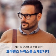 지친 직장인들의 눈을 위한 호야렌즈 ‘뉴럭스’를 소개합니다