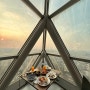 방콕 바이욕 스카이호텔 뷔페 81층 발코니 디너 노을보며 식사