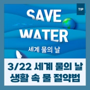 3월 22일 세계 물의 날, 생활 속 물 절약 방법