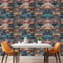 [크레용벽지] 컬러 목재 우드 패턴 카페 노래방 인테리어 뮤럴 포인트 디자인 벽지 & 롤스크린