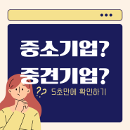 중소기업 중견기업 인지 확인하는 방법 5초컷