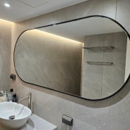 욕실용 세면대거울을 위한 아크릴프레임 대형타원거울