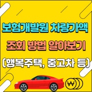 보험개발원 차량가액 조회 방법 (lh 행복주택 자동차 시가표준액)