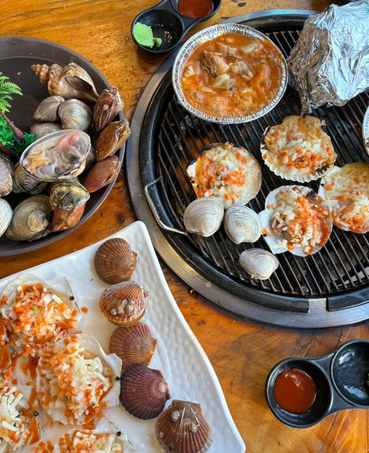 [을왕리 조개구이 맛집 - 한양 회 조개구이] 조개 + 치즈가리비 SET 후기! : 네이버 블로그